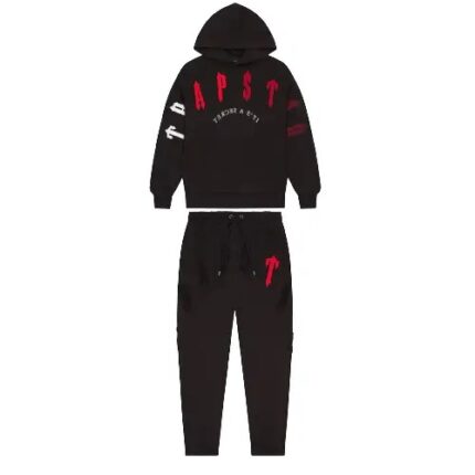 black and red trapstar tracksuit